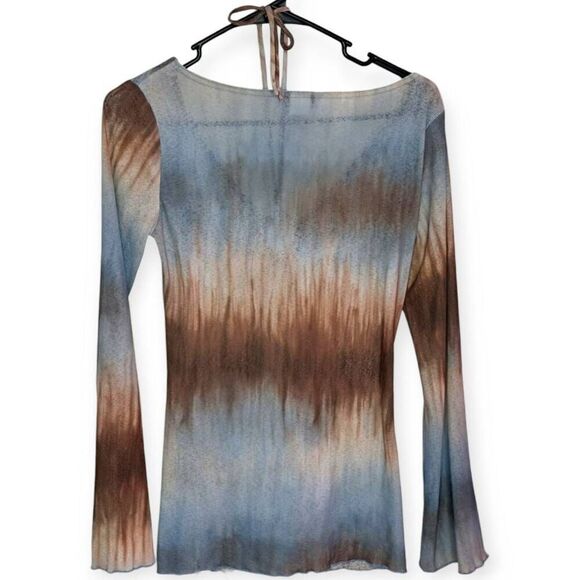 Self Esteem Women's Y2K Keyhole Halter Semi Sheer Blouse size Medium - Picture 4 of 9